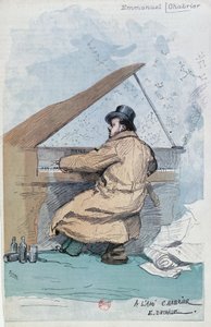 Gravure en couleur du compositeur français Emmanuel Chabrier - Jean Baptiste Edouard Detaille