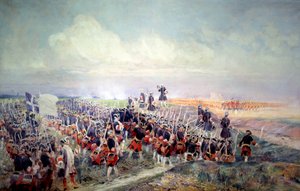 Salutation avant la bataille de Fontenoy le 11/05/1745. Peinture d