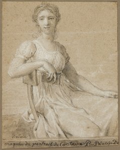 Esquisse du portrait de Constance Pipelet (recto) ; Tête de femme (verso)