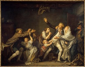Un père renie son fils forcé de quitter la maison familiale - Jean Baptiste Greuze