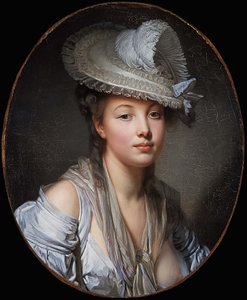 French: Le Chapeau blanc The White Hat - Jean Baptiste Greuze