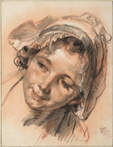 Tête de fille souriante - Jean Baptiste Greuze