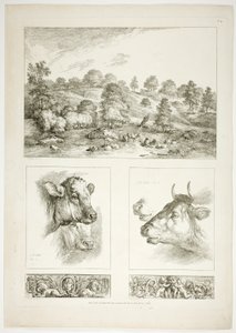 Planche quatre de 38 de Oeuvres de J. B. Huet - Jean Baptiste Huet
