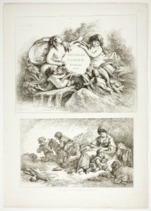 Planche Sept de 38, des Œuvres de J. B. Huet - Jean Baptiste Huet