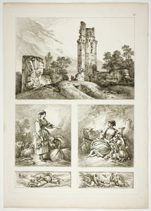 Planche Seize de 38 des Œuvres de J. B. Huet