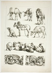 Planche quinze de 38 de Oeuvres de J. B. Huet - Jean Baptiste Huet