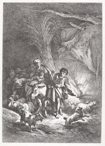 La fuite en Égypte - Jean Baptiste Huet