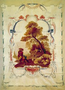 Le loup devenu berger Illustration pour la fable de Jean de La Fontaine - Jean Baptiste Huet