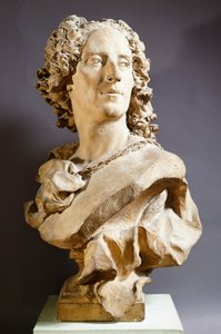 Noel Nicolas Coypel, par Jean Baptiste Lemoyne, buste en terre cuite - Jean Baptiste II Lemoyne