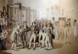 Napoléon Bonaparte visitant la fabrique de velours des frères Sevene à Rouen