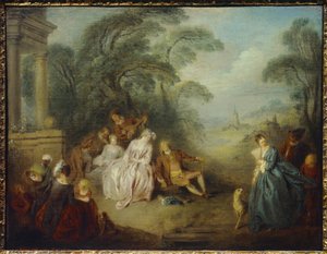 Réunis dans un parc - Jean Baptiste Joseph Pater