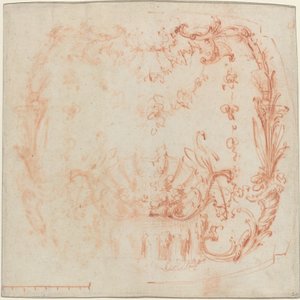 Design mural rococo avec une fontaine et des cygnes [verso] - Jean Baptiste Joseph Pater