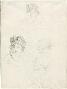 Quatre esquisses de deux femmes