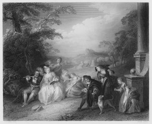 Le Joueur de flûte - Jean Baptiste Joseph after Pater