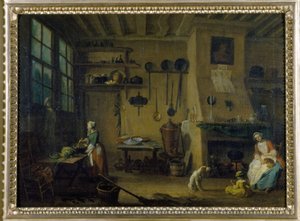 Cuisine bourgeoise - peinture de J.B Lallemand (1716-1803), fin 17e siècle, Musée des Beaux-Arts de Dijon