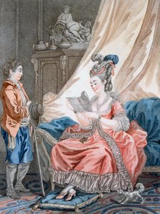 La bonne nouvelle, gravée par L. Marin, publiée par Vivares, Londres, vers 1770-80 - Jean Baptiste Le Prince