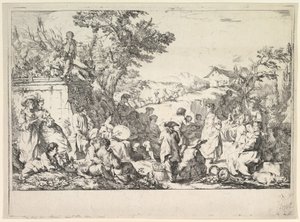 Fête de village dans la campagne romaine - Jean Baptiste Marie Pierre