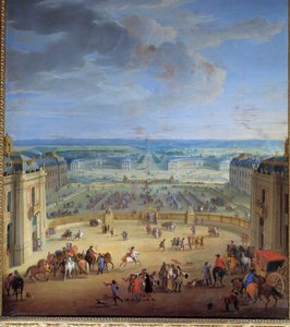 Les Écuries vues du château de Versailles, prises de la cour de marbre, Françoise d