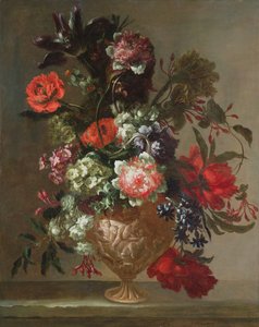 Nature morte de fleurs dans un vase sculpté - Jean Baptiste Monnoyer