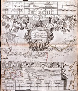 Carte du Canal du Midi, avec ses aqueducs - Jean Baptiste Nolin