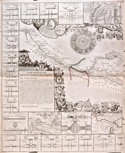 Carte du Canal du Midi, avec ses aqueducs - Jean Baptiste Nolin