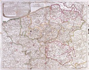 Carte du Comté de Flandre (Flandre occidentale et orientale actuelle de Belgique)