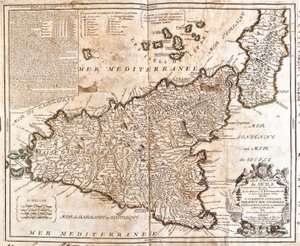 Carte du Royaume de Sicile (Italie)