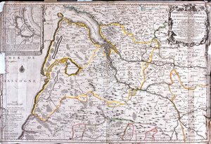 Carte de la région autour de Bordeaux (France) - Jean Baptiste Nolin