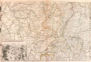 Carte de la région autour du Rhin (Allemagne, Suisse, France) - Jean Baptiste Nolin