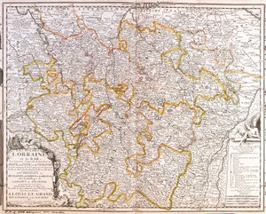 Carte de la province de Lorraine (France) (Gravure) - Jean Baptiste Nolin