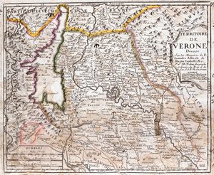 Carte du territoire de Vérone (Veneto, Italie) - Jean Baptiste Nolin