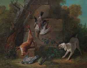 Chien gardant du gibier mort, 1753 - Jean Baptiste Oudry