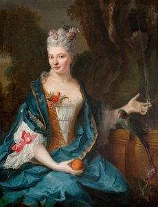 French: Dame assise dans un jardin - Jean Baptiste Oudry