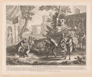 Arrivée des comédiens au Mans (Scènes du Roman Comique de Scarron) - Jean Baptiste Oudry