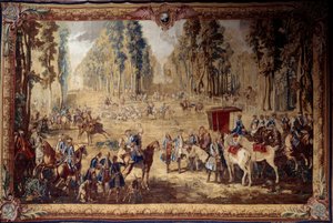 Chasse de Louis XVI : la rencontre au carrefour du Puits du Roi dans la forêt de Compiègne - Jean Baptiste Oudry