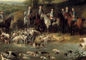 Le roi Louis XV chassant le cerf dans la forêt de Saint Germain en 1730 (détail) - Jean Baptiste Oudry