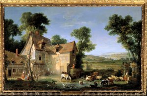 La ferme. Peinture par Jean Baptiste Oudry 1750