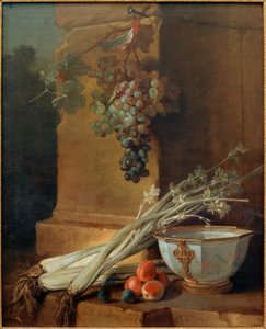 Nature morte avec des fruits, du céleri et une coupe de porcelaine - Jean Baptiste Oudry