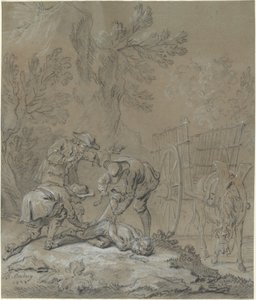 Ragotin lié par les parents du fou - Jean Baptiste Oudry