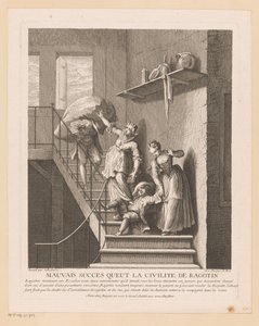 Ragotin avec deux dames sur un escalier - Jean Baptiste Oudry