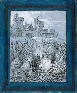 Moutons dans les champs ("Rien de trop I") - Jean Baptiste Oudry