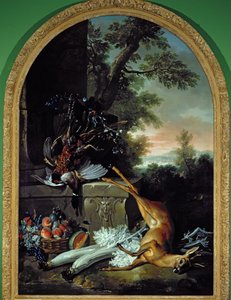 Nature morte avec gibier dans un paysage, vers 1730