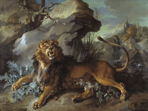 Le lion et la mouche - Jean Baptiste Oudry