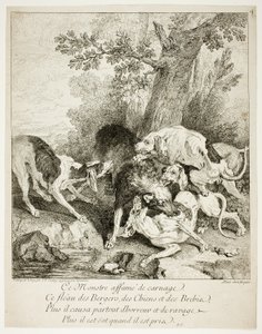 Le loup à la baie - Jean Baptiste Oudry