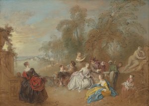 Sur la terrasse, vers 1730-1735 - Jean Baptiste Pater