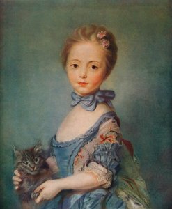 Une fille avec un chaton