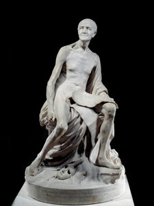 François-Marie Arouet dit Voltaire nu (1694-1778). Sculpture en marbre par Jean-Baptiste Pigalle (1714-1785) 1776 - Jean Baptiste Pigalle