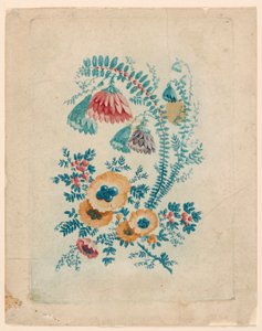 Motif floral fantastique de "Nouvelle Suitte de Cahiers de fleurs idéales" - Jean Baptiste Pillement