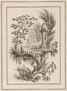 Figures dans un jardin - Jean Baptiste Pillement