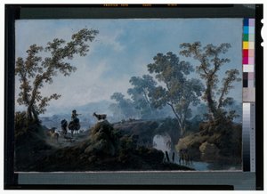 Paysage avec bergers